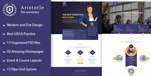 Aristotle - Professional PSD Template for Education 