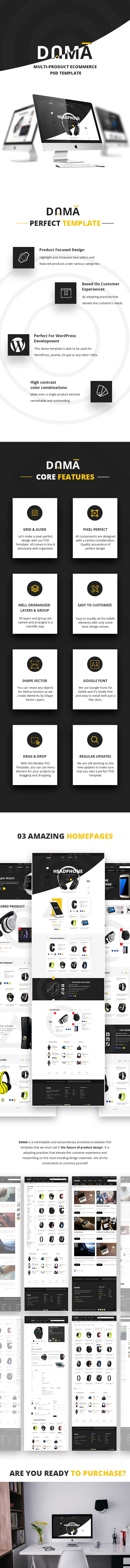 DAMA ? Modern PSD Template for Multi-product eCommerce Webshop